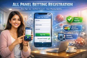 All Panel Betting Registration interface showing an easy step-by-step sign-up process, user filling registration form on mobile, secure account setup and quick access to the All Panel betting platform.