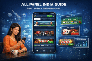 All Panel India guide showcasing different panels, betting markets, and online earning opportunities with a user-friendly dashboard and mobile access interface.