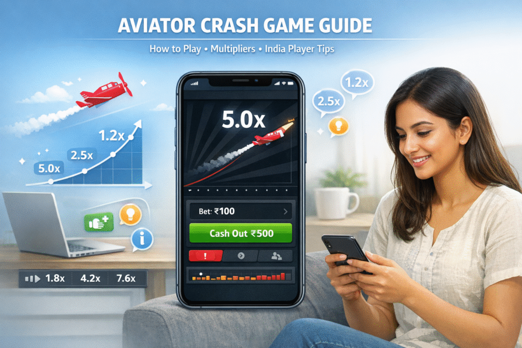 Aviator Crash Game on All Panel India – complete player guide showing gameplay interface, rising multiplier graph, betting controls, and real-time crash point for smart betting strategy.