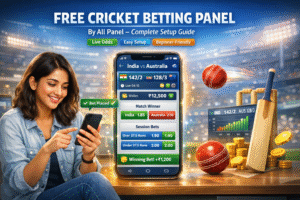 “Free Cricket Betting Panel by All Panel dashboard interface showing Allpanelexch setup guide, account registration steps, and cricket panel access for new users.