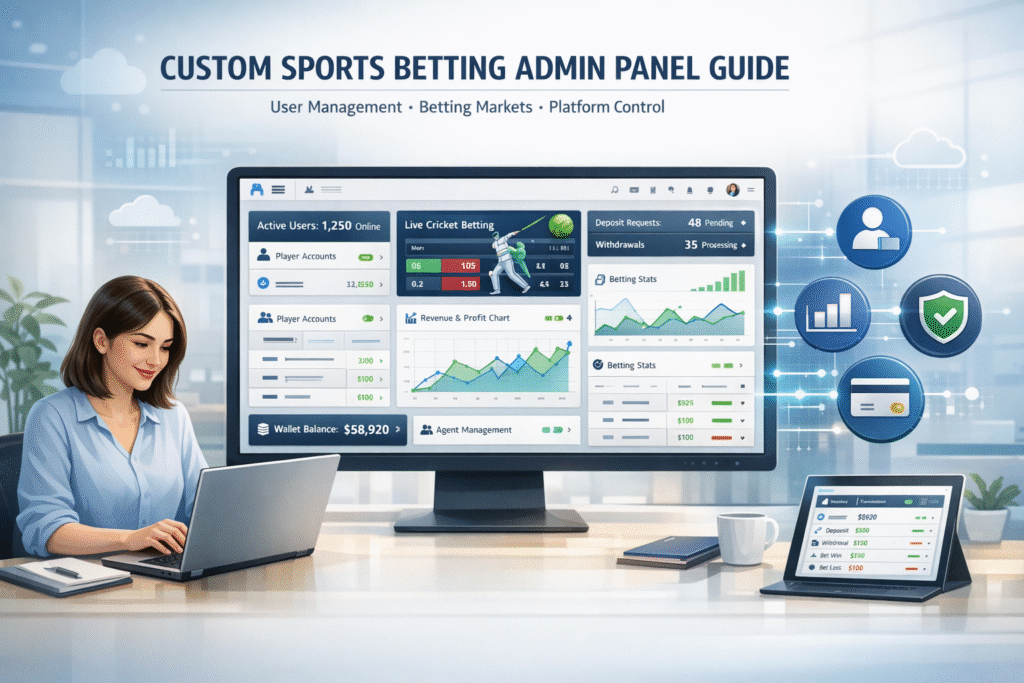 How to Create a Custom Sports Betting Admin Panel with All Panel – step-by-step dashboard setup showing user management, betting controls, and secure admin features on a modern interface
