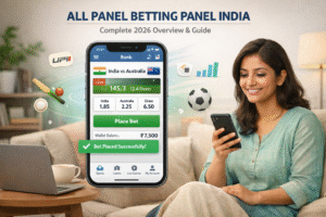 Allpanelexch India 2026 ultimate betting panel guide interface showing user dashboard, secure login, and online gaming features on mobile and desktop screens.