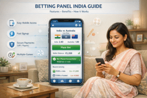 Allpanelexch Guide showing dashboard interface with features overview, user-friendly betting panel design, secure access system, and benefits like fast transactions, real-time updates, and smooth navigation for an enhanced online gaming experience.