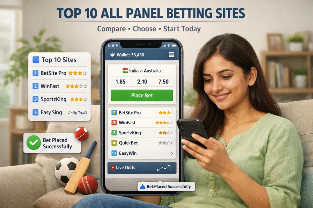 Best All Panel Betting Sites 2026 in India featuring top 10 trusted platforms with secure access, fast payouts, user-friendly interface, and mobile compatibility for a seamless online gaming experience.