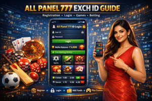 All Panel 777 Exch ID login and betting dashboard concept.