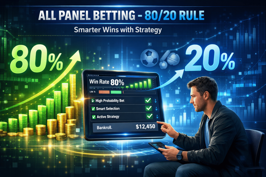 All Panel Betting 80/20 rule with charts and strategy concept.