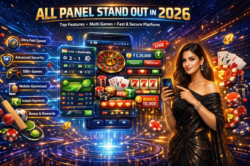 All Panel platform features in 2026 showing fast gaming, secure payments, and multi-game interface experience