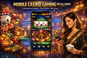 User enjoying mobile casino gaming on AllPanelExch with smartphone interface, live games, and fast gameplay experience